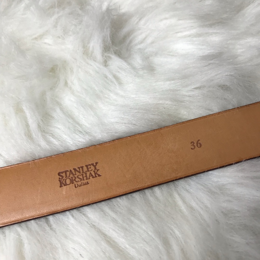 Stanley Korshak Asian Buffalo Leather Belt SZ 36 - Picture 3 of 8